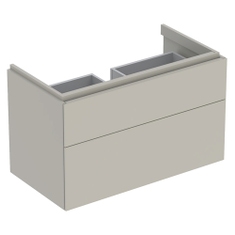 Immagine di Geberit XENO² mobile sottolavabo sospeso L.90 cm, con due cassetti e sistema di apertura a pressione, colore grigio finitura opaco 500.509.00.1