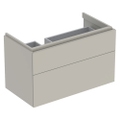Immagine di Geberit XENO² mobile sottolavabo sospeso L.90 cm, con sifone a sinistra e due cassetti con sistema di apertura a pressione, colore grigio finitura opaco 500.515.00.1