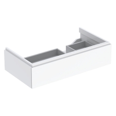 Immagine di Geberit XENO² mobile sottolavabo sospeso L.90 cm, con sifone a destra, con un cassettone e con sistema di apertura a pressione, colore bianco finitura lucido 500.514.01.1