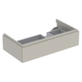 Immagine di Geberit XENO² mobile sottolavabo sospeso L.90 cm, con sifone a destra, con un cassettone e con sistema di apertura a pressione, colore grigio finitura opaco 500.514.00.1