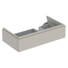 Immagine di Geberit XENO² mobile sottolavabo sospeso L.90 cm, con sifone a destra, con un cassettone e con sistema di apertura a pressione, colore grigio finitura opaco 500.514.00.1