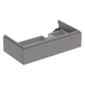 Immagine di Geberit XENO² mobile sottolavabo sospeso L.90 cm, con sifone a destra, con un cassettone e con sistema di apertura a pressione, finitura rovere grigio texturizzato 500.514.43.1