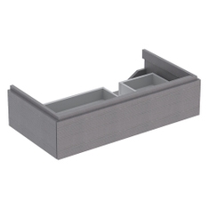 Immagine di Geberit XENO² mobile sottolavabo sospeso L.90 cm, con sifone a destra, con un cassettone e con sistema di apertura a pressione, finitura rovere grigio texturizzato 500.514.43.1