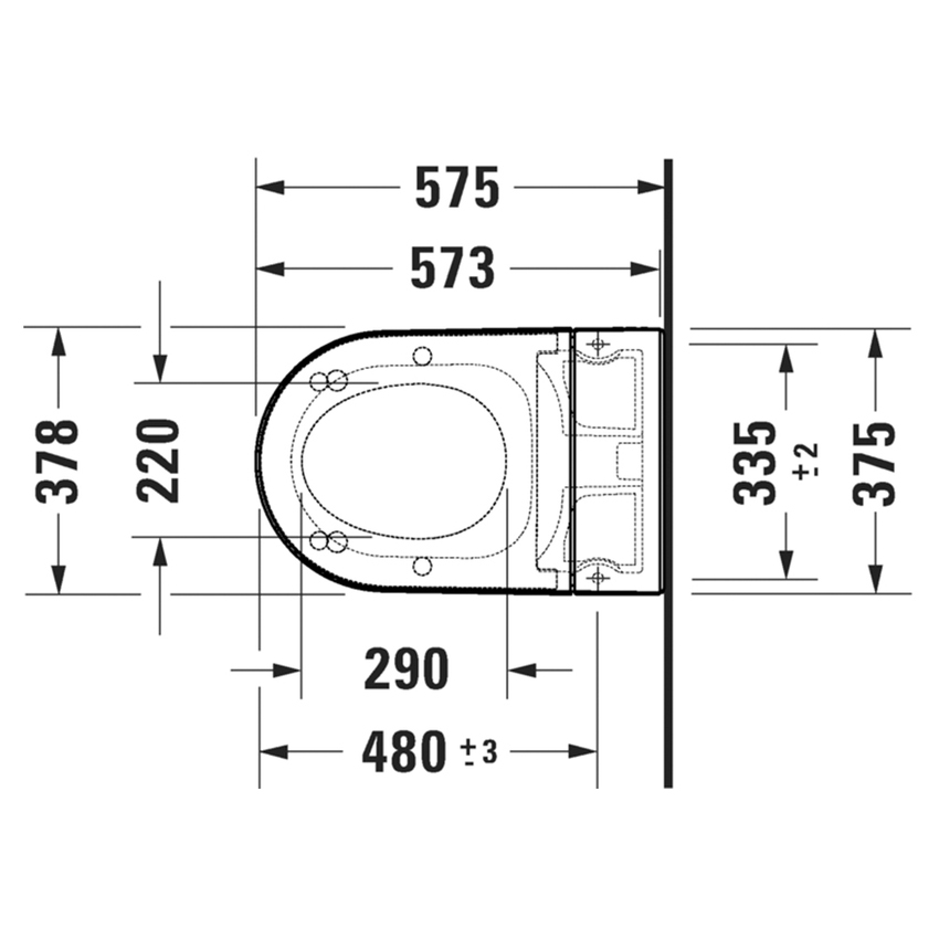 Immagine di Duravit SENSOWASH® STARCK F LITE vaso a cacciata, senza brida, compreso di sedile con funzione bidet, colore bianco finitura lucido 650001012004310