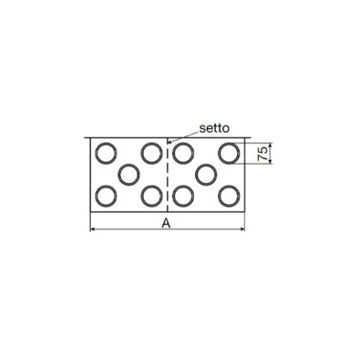 Immagine di Irsap Box 5+5 Plenum di distribuzione aria in lamiera zincata, 2 attacchi principali DN160 + 10 attacchi secondari DN75 e 8 attacchi pretranciati DN75 A00PLE557516000