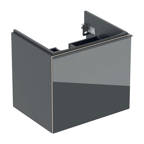 Immagine di Geberit ACANTO mobile sottolavabo sospeso L.60 cm, per lavabo standard e slim, con un cassetto esterno e interno, corpo colore lava finitura opaco, cassetti colore lava finitura vetro lucido 500.609.JK.2