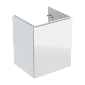 Immagine di Geberit ACANTO mobile sottolavabo sospeso per lavamani L.45 cm, con un'anta, corpo colore bianco finitura lucido, ante colore bianco finitura vetro lucido 500.608.01.2