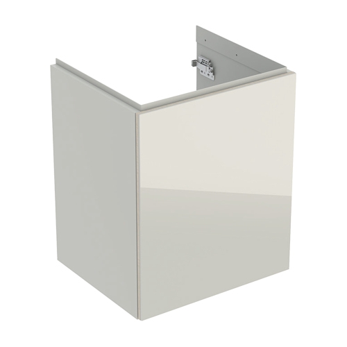 Immagine di Geberit ACANTO mobile sottolavabo sospeso per lavamani L.45 cm, con un'anta, corpo colore grigio sabbia finitura opaco, ante colore grigio sabbia finitura vetro lucido 500.608.JL.2