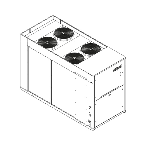 Immagine di Aermec NRB0282 Pompa di calore reversibile condensata ad aria da esterno versione standard silenziata inverter con kit accumulo con pompa bassa prevalenza NRB0282°H°L°J°01