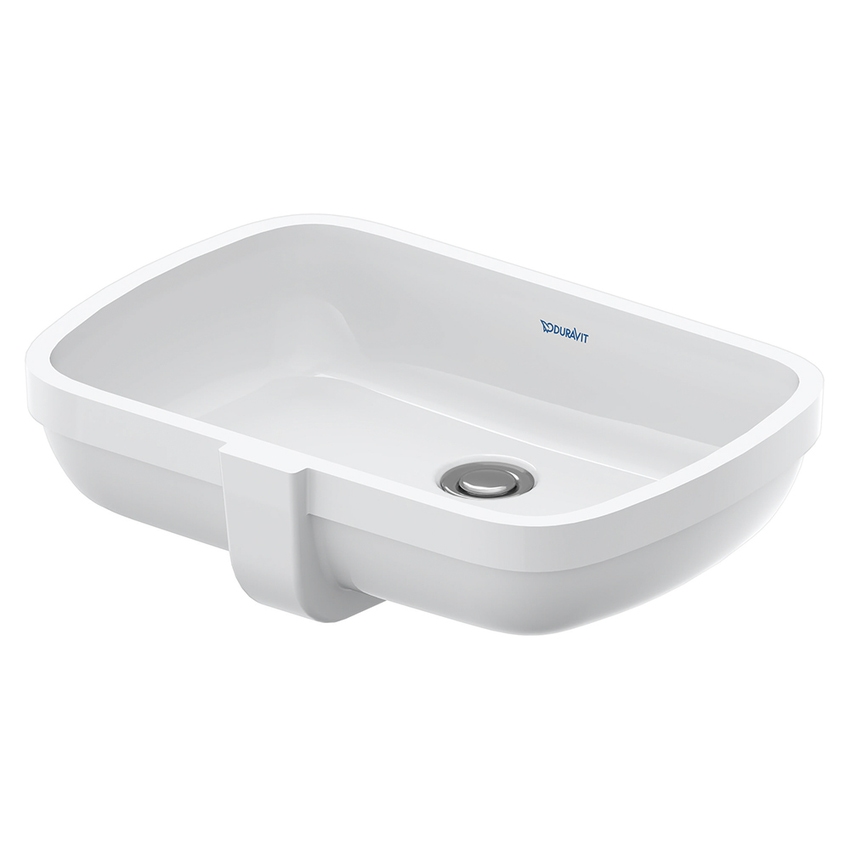 Immagine di Duravit QATEGO lavabo da incasso L.52 cm, con troppopieno, senza foro per rubinetteria, colore bianco 0398480028