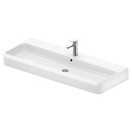 QATEGO lavabo consolle L.120 cm, con troppopieno e foro per rubinetteria, colore bianco