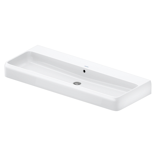 Immagine di Duravit QATEGO lavabo consolle L.120 cm, con troppopieno, senza foro per rubinetteria, colore bianco 2382120060
