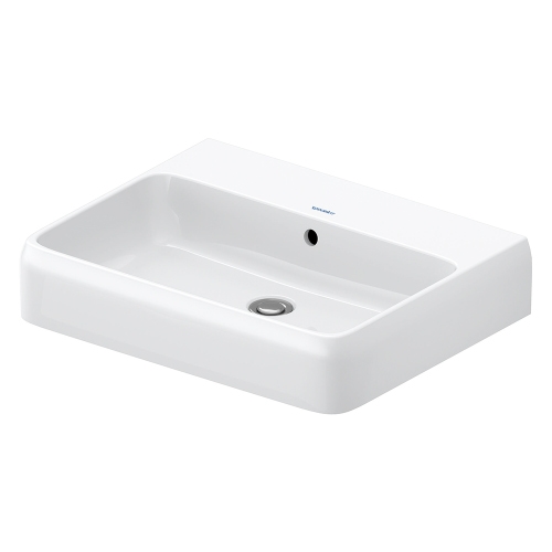 Immagine di Duravit QATEGO lavabo consolle rettificato L.60 cm, con troppopieno, senza foro per rubinetteria, colore bianco 2382600028