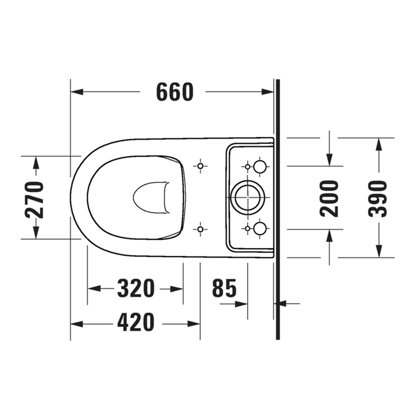 Immagine di Duravit QATEGO vaso monoblocco a pavimento Rimless, a cacciata, per cassetta appoggiata non inclusa, senza sedile, colore bianco 2021090000