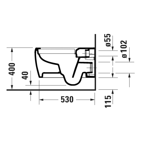 Immagine di Duravit QATEGO vaso sospeso Rimless, a cacciata, senza sedile, colore bianco 2556090000