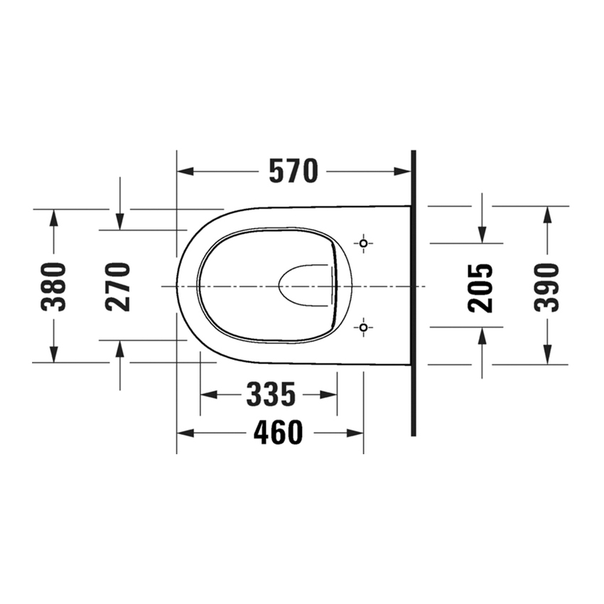 Immagine di Duravit QATEGO vaso sospeso Rimless, a cacciata, senza sedile, colore bianco 2556090000