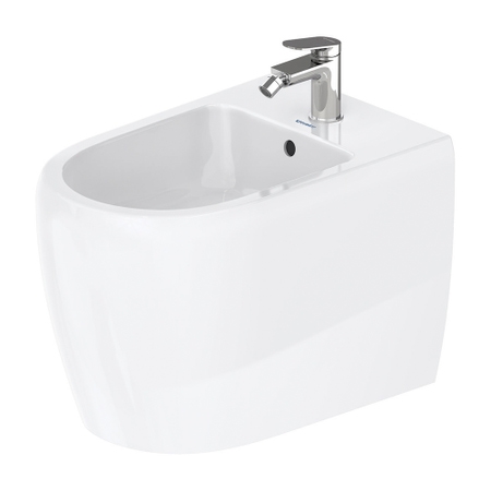 Immagine di Duravit QATEGO bidet a pavimento, con troppopieno e foro per rubinetteria, colore bianco 2263100000