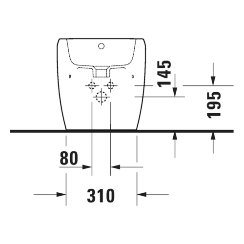 Immagine di Duravit QATEGO bidet a pavimento, con troppopieno e foro per rubinetteria, colore bianco 2263100000