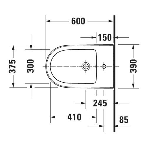 Immagine di Duravit QATEGO bidet a pavimento, con troppopieno e foro per rubinetteria, colore bianco 2263100000