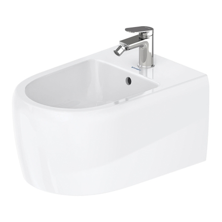 Immagine di Duravit QATEGO bidet sospeso, con troppopieno e foro per rubinetteria, colore bianco 2263150000