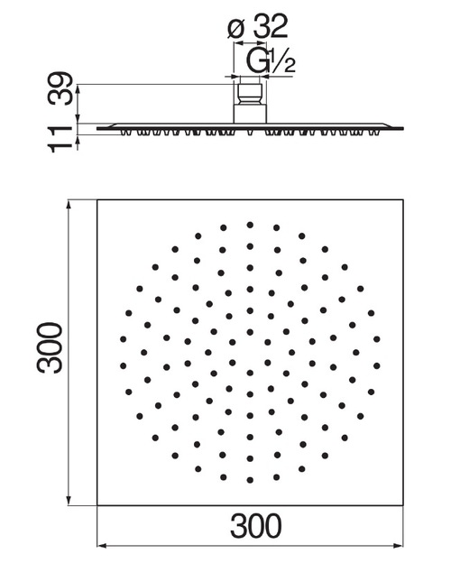 Immagine di Nobili Soffione doccia rettangolare a snodo 30 cm, finitura cromo AD139/118CR