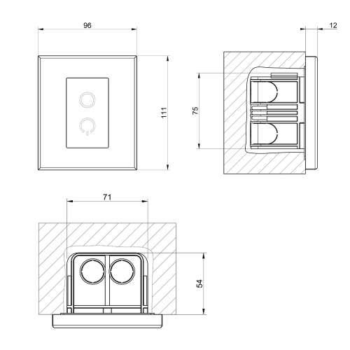 Immagine di Gessi Kit opzionale tastiera capacitiva per controllo della cromoterapia con connettore IP, finitura steel brushed RIR5255#239