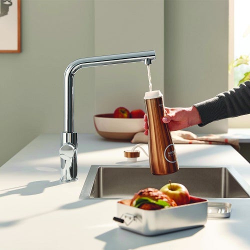 Immagine di Grohe BLUE PURE MINTA miscelatore monocomando per lavello con sistema filtrante dell’acqua, finitura cromo 30589000