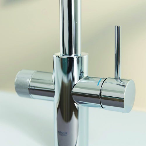 Immagine di Grohe BLUE PURE MINTA miscelatore monocomando per lavello con sistema filtrante dell’acqua, finitura cromo 30589000