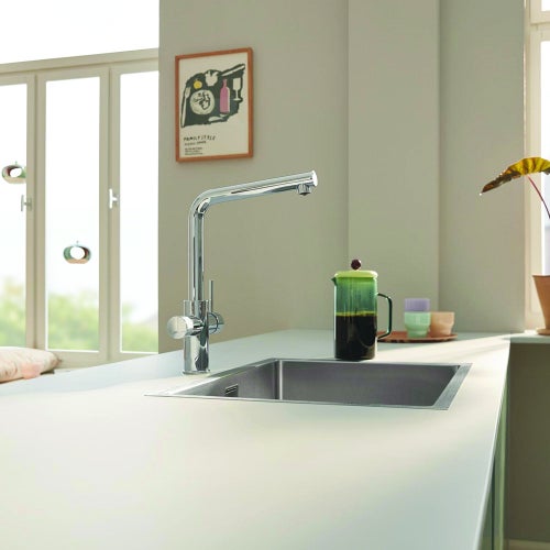 Immagine di Grohe BLUE PURE MINTA miscelatore monocomando per lavello con sistema filtrante dell’acqua, finitura cromo 30589000