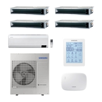 Immagine di Samsung CANALIZZABILE BASSA/MEDIA PREVALENZA R32 Climatizzatore canalizzabile penta split inverter | unità esterna 10 kW unità interne 9000+9000+9000+12000 e un'unità a parete 9000 BTU AJ100TXJ5KG/EU-AJ0[26|26|26|35]TNLPEG-AR09TXEAAWKN