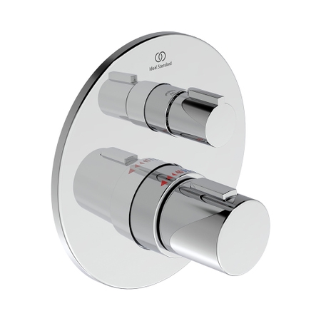 Immagine di Ideal Standard CERATHERM T100 miscelatore termostatico per doccia, con deviatore, senza corpo incasso, finitura cromo A5813AA