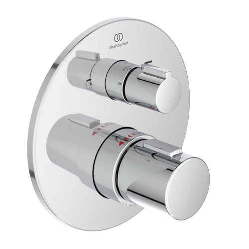 Immagine di Ideal Standard CERATHERM T100 miscelatore termostatico per vasca/doccia, con deviatore, senza corpo incasso, finitura cromo A5814AA