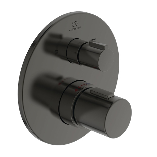 Immagine di Ideal Standard CERATHERM T100 miscelatore termostatico per vasca/doccia, con deviatore, senza corpo incasso, finitura magnetic grey A5814A5