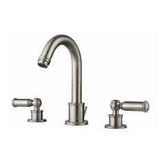 Immagine di Bossini LIBERTY LINE miscelatore per lavabo H.22 cm, 3 fori, con bocca girevole e scarico 1”1/4, finitura nichel spazzolato Z001302094