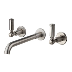 Immagine di Bossini LIBERTY LINE miscelatore ad incasso per lavabo P.28  cm, 3 fori, senza scarico, finitura nichel spazzolato Z001303094