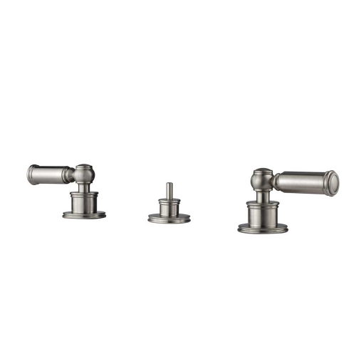 Immagine di Bossini LIBERTY LINE batteria per bidet 3 fori, con scarico 1”1/4, finitura nichel spazzolato Z001403094