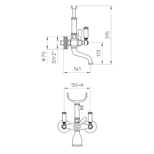 Immagine di Bossini LIBERTY LINE gruppo esterno vasca con deviatore, doccia Liberty-Gom, flessibile in ottone con doppia aggraffatura 150 cm, finitura nichel spazzolato Z001103094