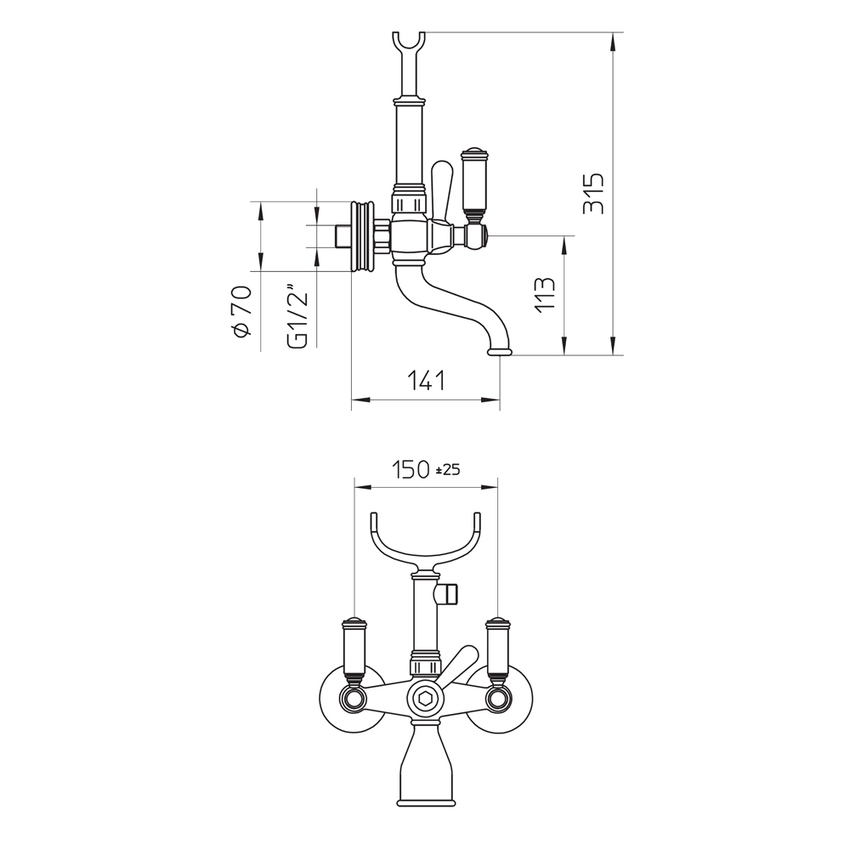 Immagine di Bossini LIBERTY LINE gruppo esterno vasca con deviatore, doccia Liberty-Gom, flessibile in ottone con doppia aggraffatura 150 cm, finitura nichel spazzolato Z001103094