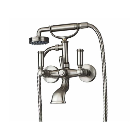 Immagine di Bossini LIBERTY LINE gruppo esterno vasca con deviatore, doccia Liberty-Gom, flessibile in ottone con doppia aggraffatura 150 cm, finitura nichel spazzolato Z001103094