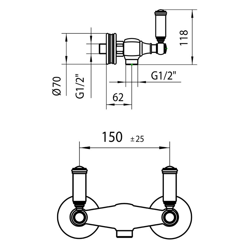 Immagine di Bossini LIBERTY LINE gruppo esterno doccia con uscita da 1/2", finitura nichel spazzolato Z001101094