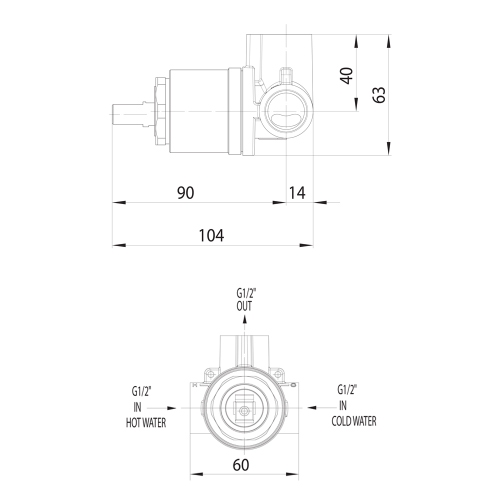 Immagine di Bossini corpo incasso per miscelatore monocomando 1 via, attacco da 1/2" Z00007000000005