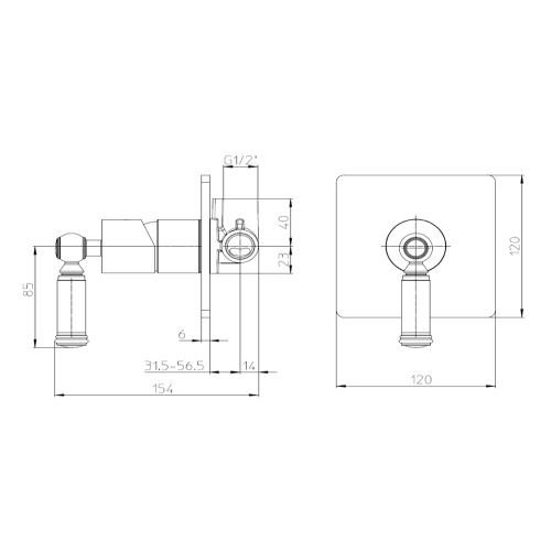 Immagine di Bossini LIBERTY LINE miscelatore monocomando 1 via, senza corpo incasso, finitura nichel spazzolato Z00067000094005