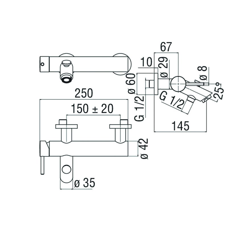 Immagine di Nobili LIVE miscelatore vasca monocomando esterno, finitura cromo LV00110/1CR