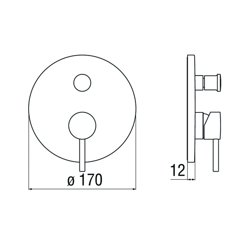 Immagine di Nobili LIVE miscelatore doccia solo parte esterna monocomando incasso a 2 vie , finitura cromo LV00100/ECR