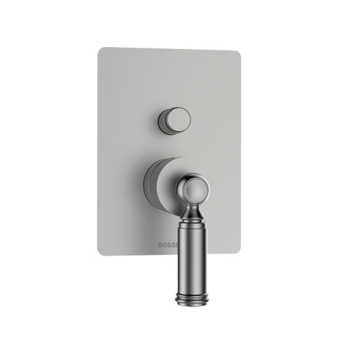 Immagine di Bossini LIBERTY LINE miscelatore monocomando 2 vie, senza corpo incasso, finitura nichel spazzolato Z00066000094005