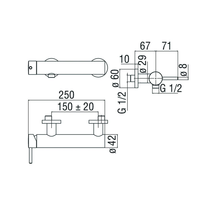 Immagine di Nobili LIVE miscelatore doccia monocomando esterno, finitura polar white LV00130WM