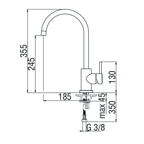 Immagine di Nobili LIVE miscelatore monocomando H.36 cm per lavello, finitura cromo LV00133CR