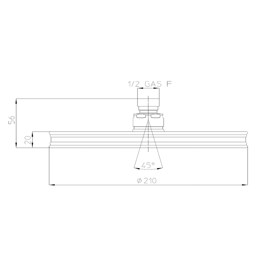 Immagine di Bossini LIBERTY LINE soffione Liberty-Gom Ø 21 cm, autopulente, con snodo 1/2" F, finitura nichel spazzolato I00740000021008