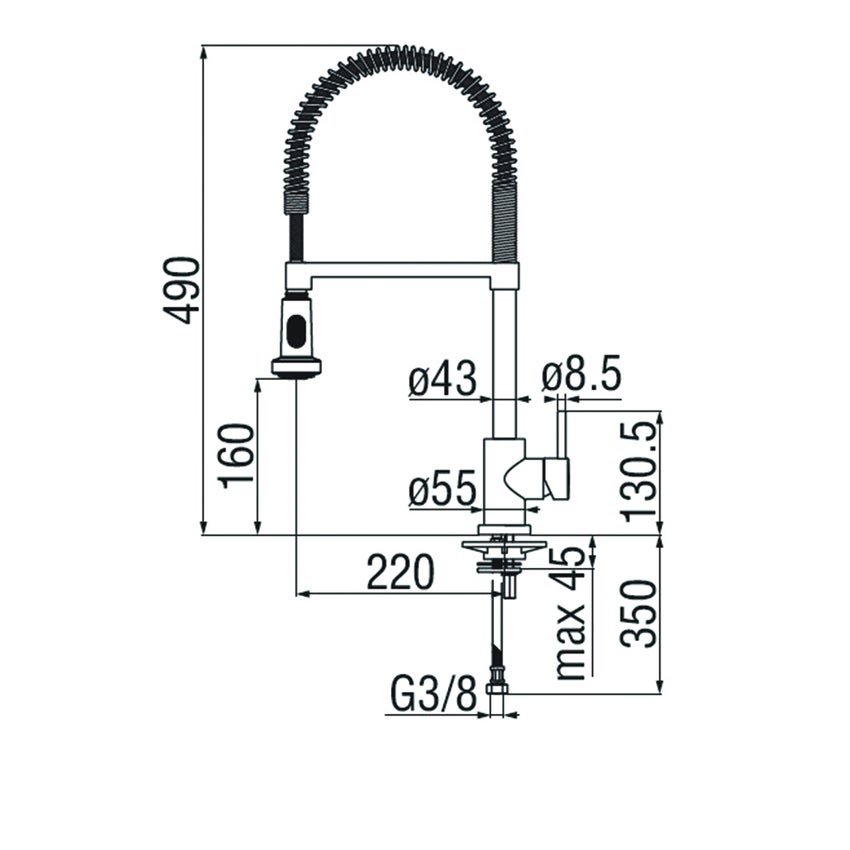 Immagine di Nobili LIVE miscelatore monocomando per lavello con doccetta a 2 getti orientabile, finitura cromo LV00300/3CR