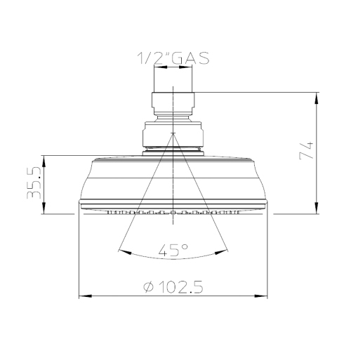 Immagine di Bossini LIBERTY LINE soffione Classic/1 Ø 11 cm, con snodo, attacchi da 1/2" F, finitura cromo I00226000030005